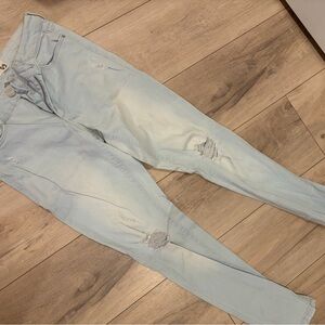 Garage Light Blue Ripped Skinny Jeans
